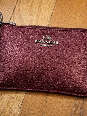 Coach Glitter Wristlet in Sparkling Burgundy